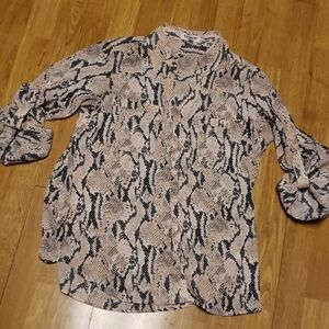 Express pink/gray snakeprint Portofino shirt